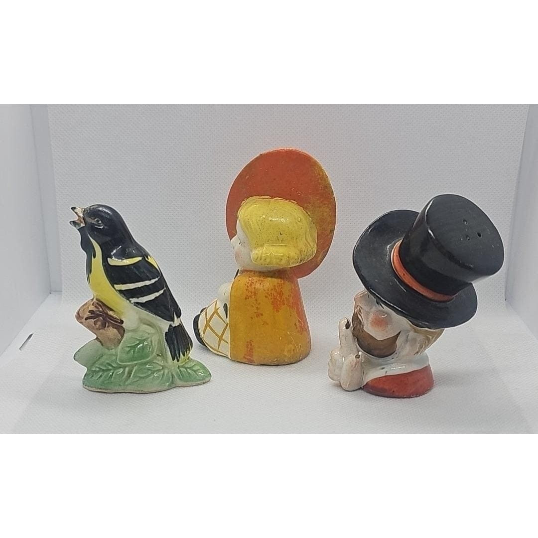 Vintage Salt and Pepper Shakers Lot of 3 Rustic Kitchen Shakers
