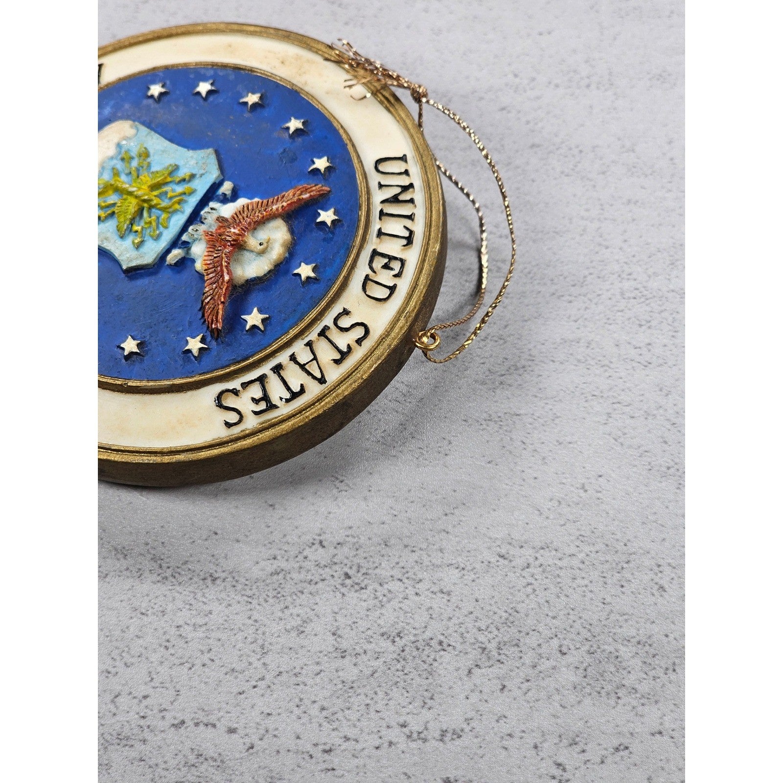 Vintage United States Air Force Ornament 1947 Seal Gold Tone