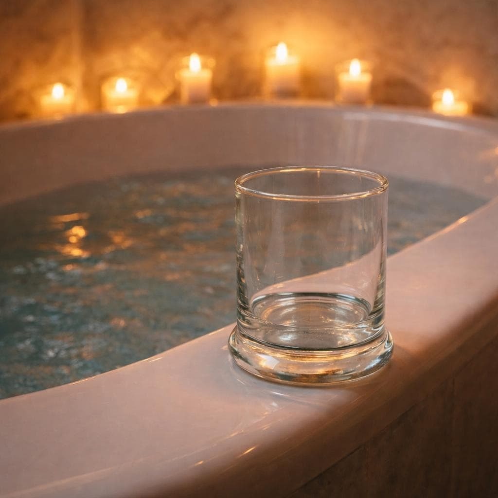 Vintage Clear Glass Votive Candle Holder Round Tealight Holder 4"