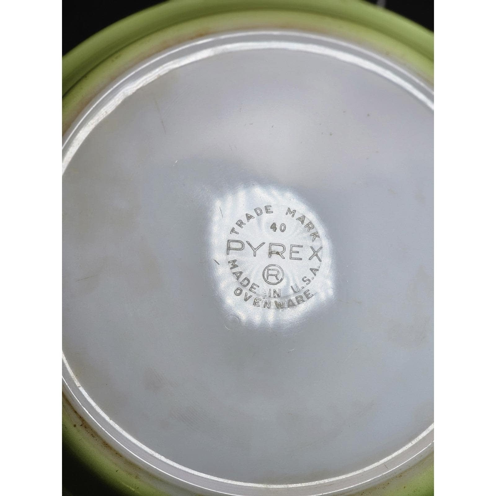 Vintage Pyrex Lime Green Pie Plate #909 Mid Century Ovenware USA