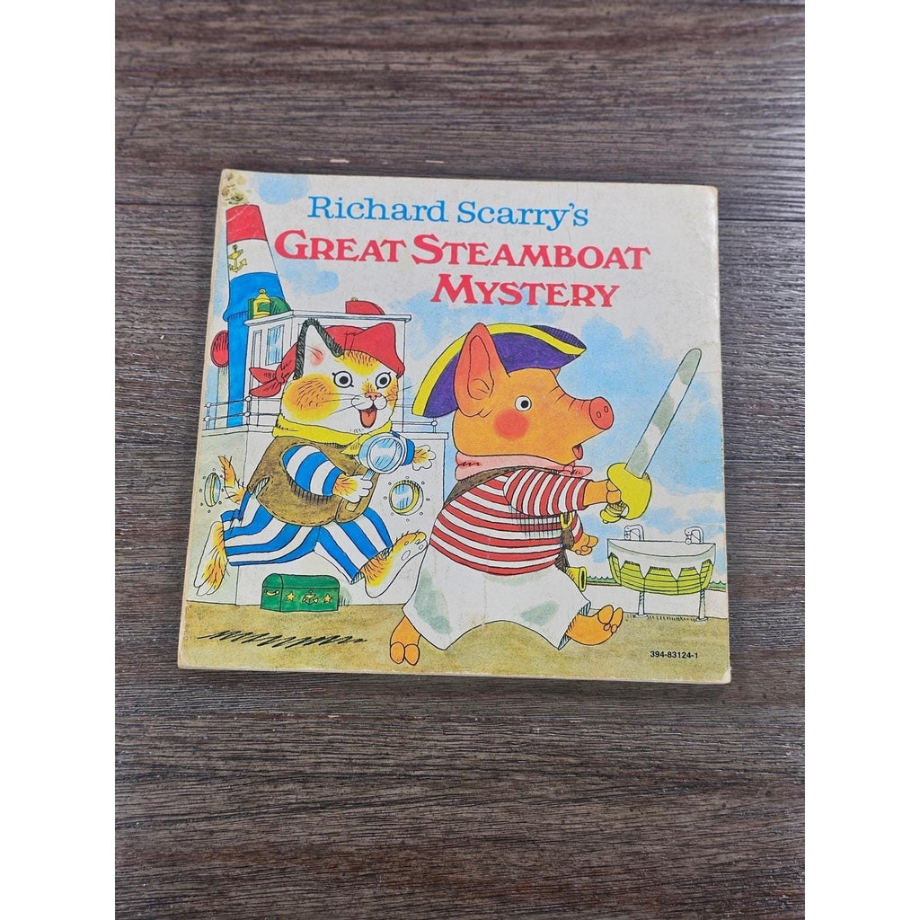 Vintage 1975 Richard Scarry Great Steamboat Mystery Pictureback Book