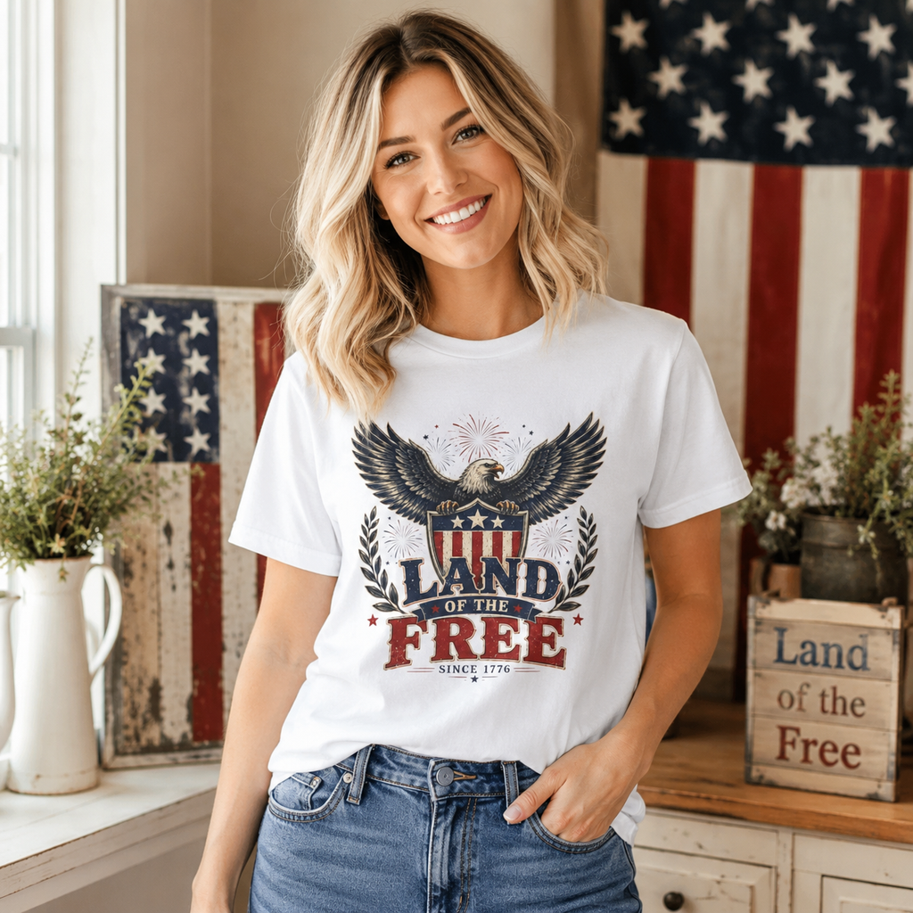 Land of the Free Eagle Shirt, Patriotic 4th of July USA Tee