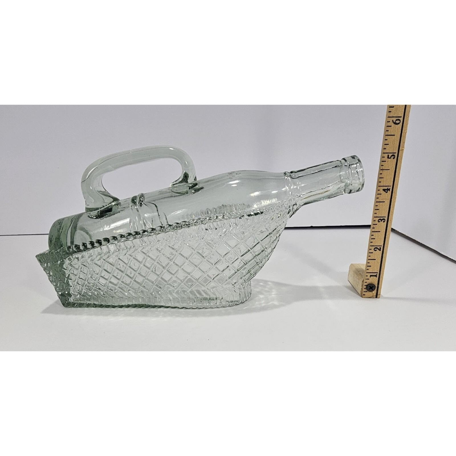 Vintage Italian Glass Ship Bottle 10.5 Inch London Winery Nautical Decor