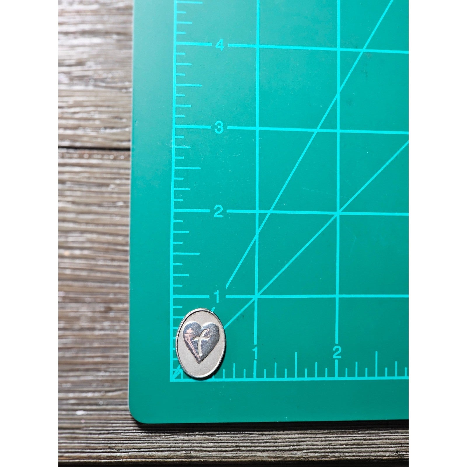 Vintage Father Memorial Pocket Token Faith Cross Heart Coin