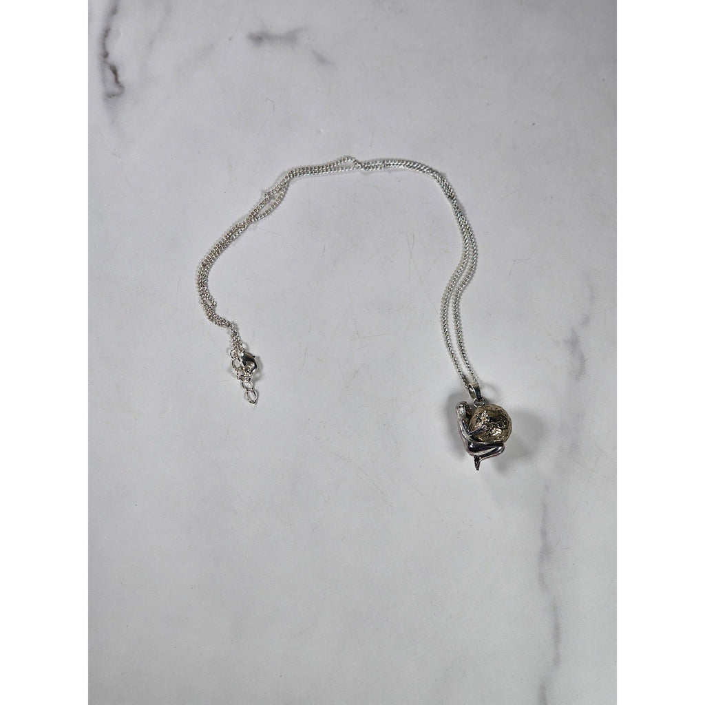 Vintage Harmony Ball Necklace Jingle Pendant Silver Tone