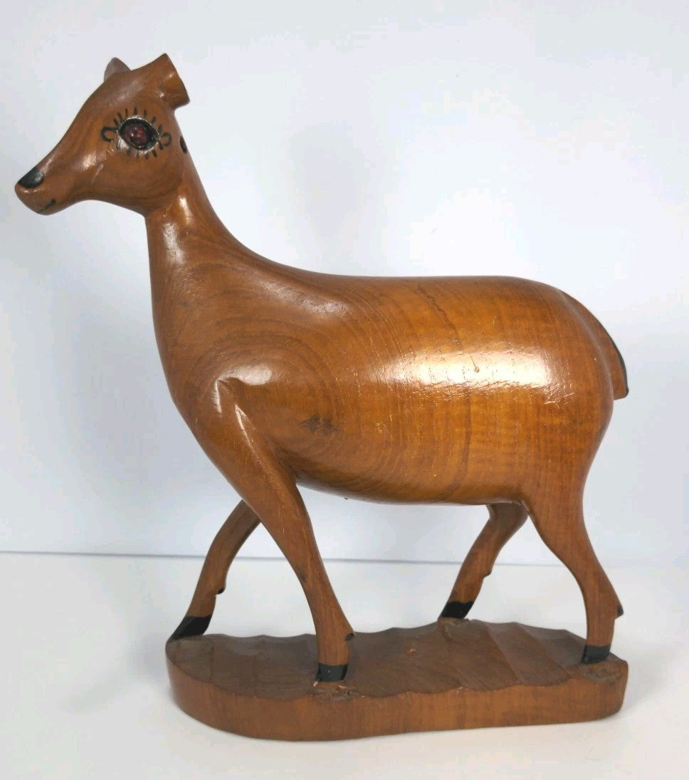 Hand Carved Wood Deer Book Ends – Rustic Wildlife Decorative Accents