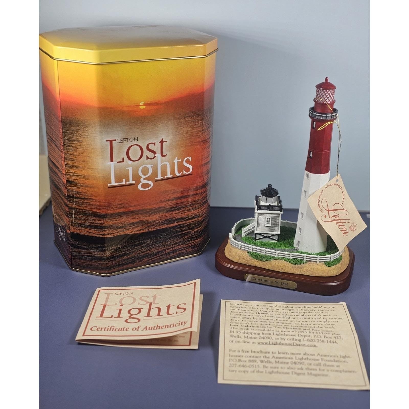 Lefton Cape Hatteras Lighthouse Lost Lights w/ Box COA