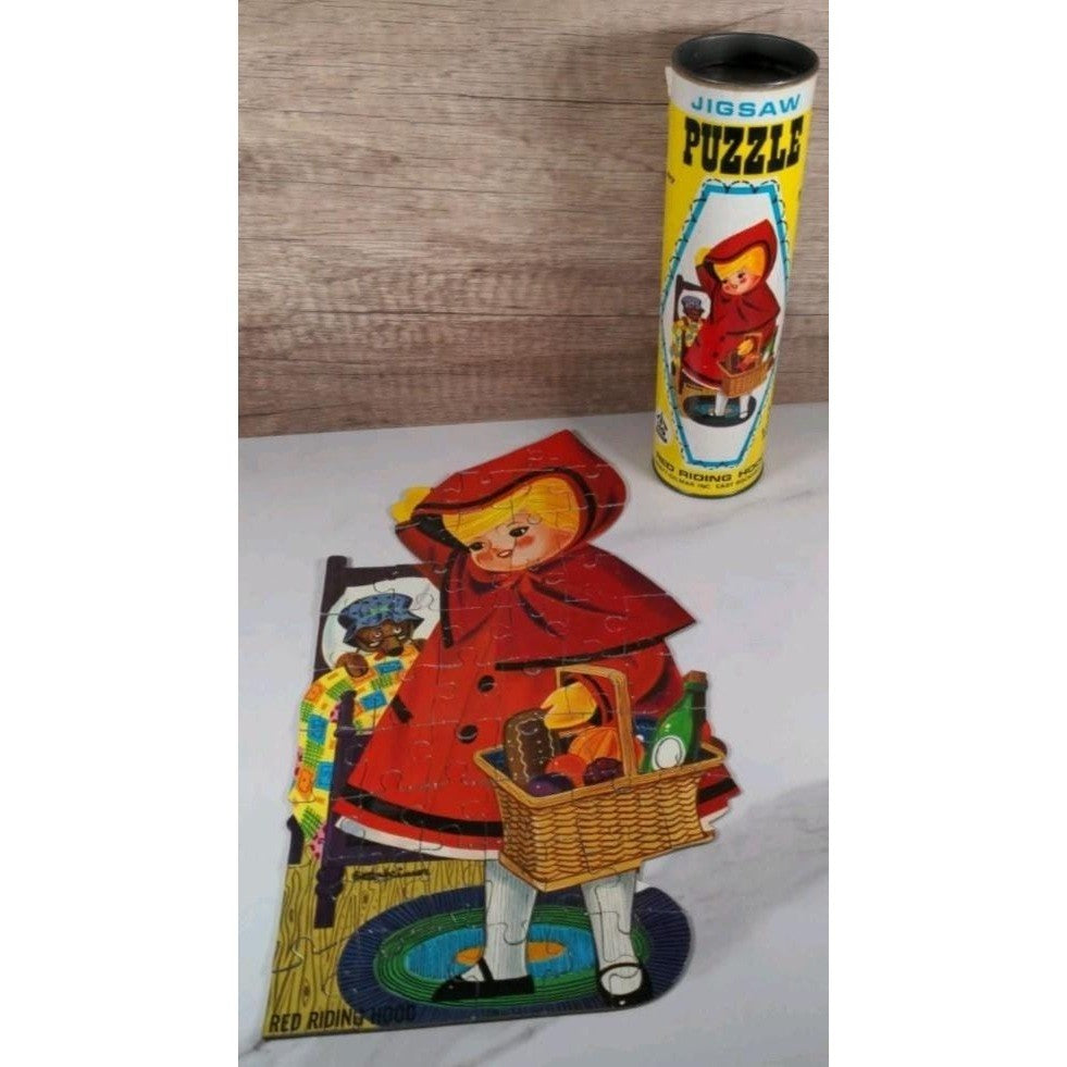 Vintage Little Red Riding Hood Puzzle Harrett Gilmar Tube 50pc