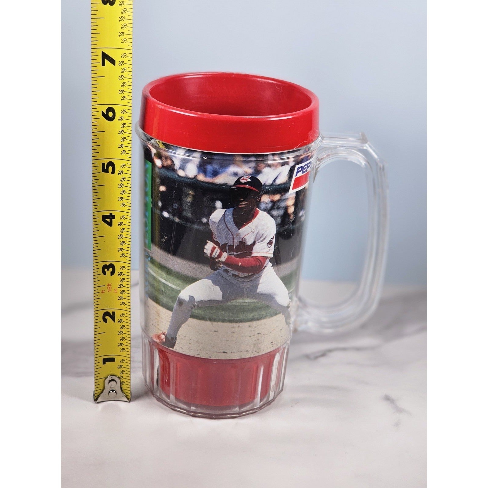 Vintage Kenny Lofton Cleveland Indians Pepsi Plastic Mug Chief Wahoo
