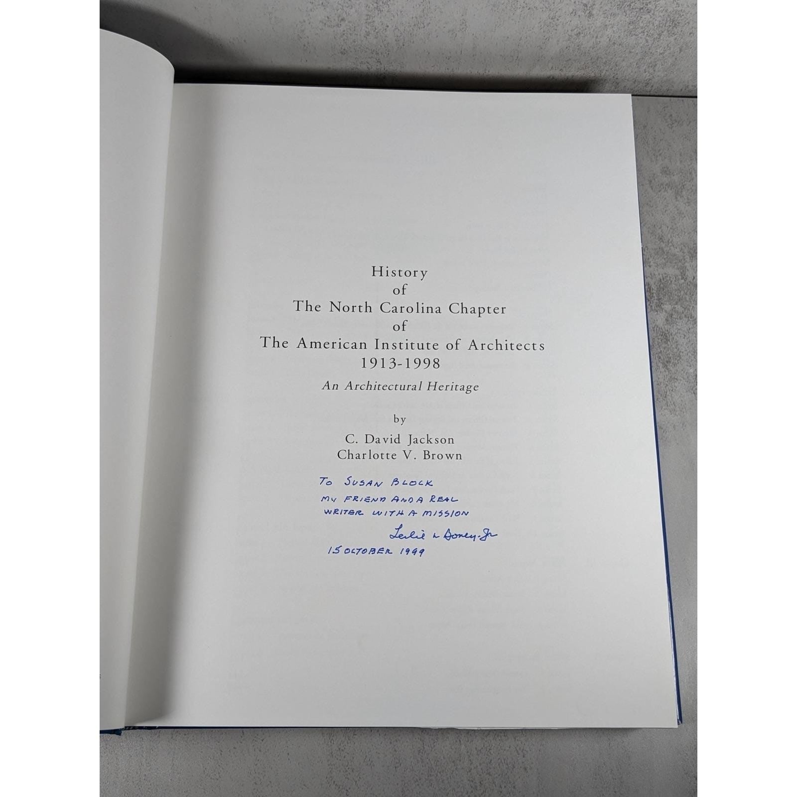 NC AIA Architectural History Book Signed Leslie Boney 1999