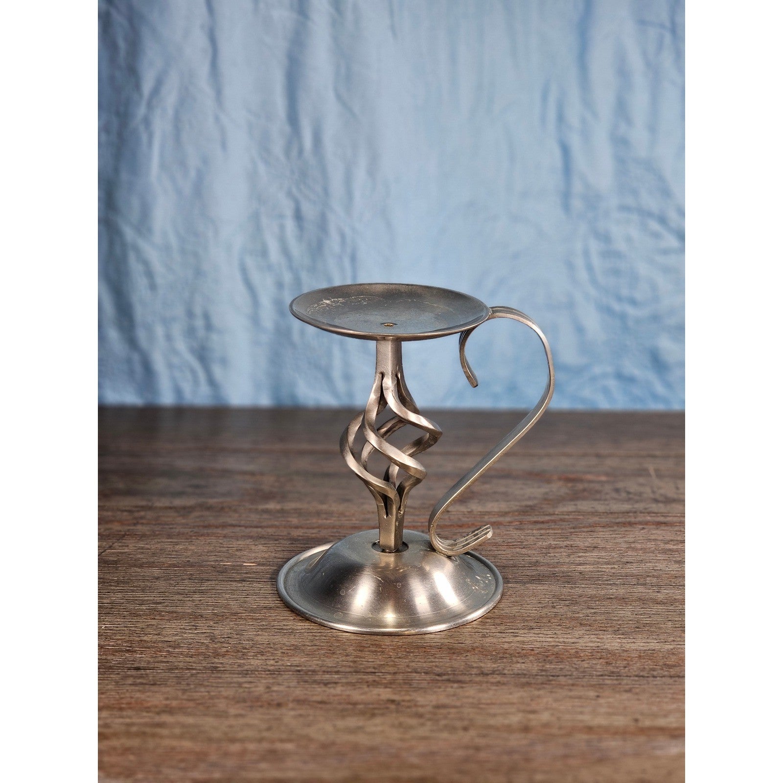 Vintage Bradford Exchange Solid Brass Candle Holder Twisted Stem Design