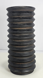 10 in Black Wood Accordion Candle Holder – Rustic Coastal Home Décor Accent