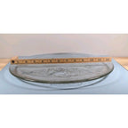 Vintage Clear Glass Teddy Bear Christmas Platter Holiday Serving Dish