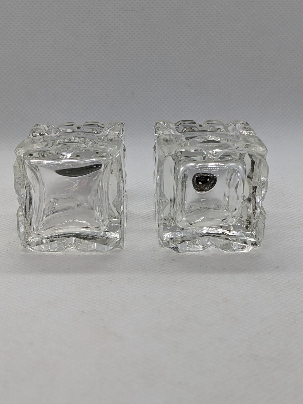 Vintage Cut Glass Salt and Pepper Shakers 2 1/2 Inches Tall