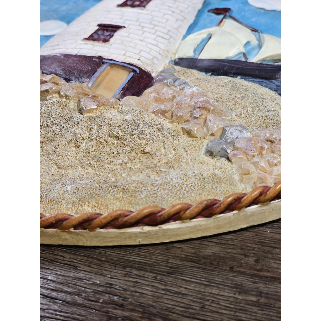 Ganz 3D Lighthouse Coastal Wall Decor – Nautical Beach Hanging Art 12.5"