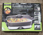 Presto 16-Inch Electric Foldaway Skillet With Tempered Glass Lid & Removable Bas
