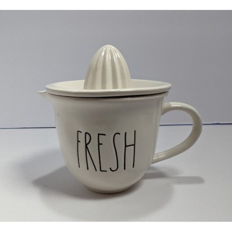 Rae Dunn FRESH Citrus Juicer Pitcher White Ceramic Farmhouse Kitchen