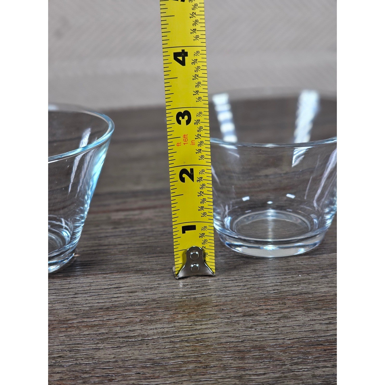 Set of 2 Clear Glass Dessert Bowls | Small Vintage Style Serving Cups 3x4
