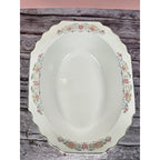 Vintage Lido Oval Serving Bowl W.S. George Floral Rim 9 1/4" x 7"