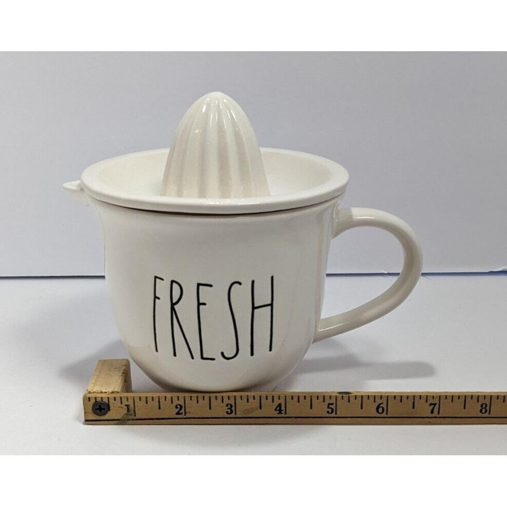 Rae Dunn FRESH Citrus Juicer Pitcher White Ceramic