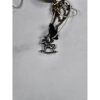 Vintage Pocket Watch Necklace Long Chain Eiffel Tower Charm Quartz