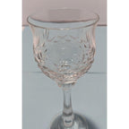 Crystal Cut Cordial Glasses Set of 2 Stemmed 5 Inch