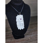 Vintage Buffalo Bone Carved Pendant Necklace Native Style 2.5 Inch