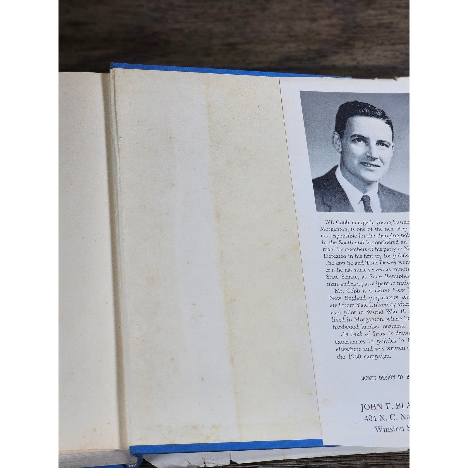 An Inch of Snow William E. Cobb 1964 Hardcover w Dust Jacket