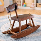 Colonial Wood Products Rocking Horse USA Rustic Nursery Decor