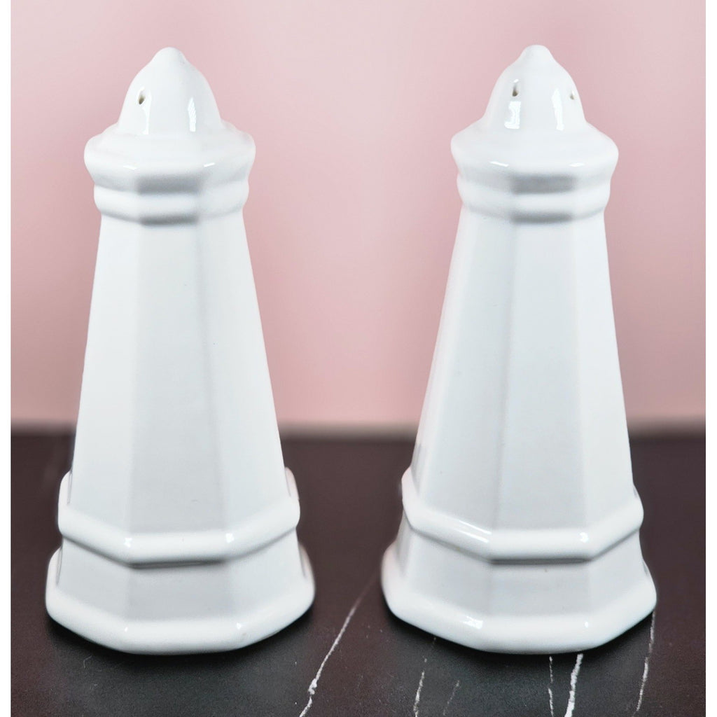 Vintage Pfaltzgraff Heritage Lighthouse Salt & Pepper Shakers White Ceramic