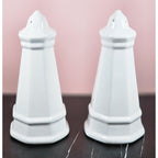 Vintage Pfaltzgraff Heritage Lighthouse Salt & Pepper Shakers White Ceramic