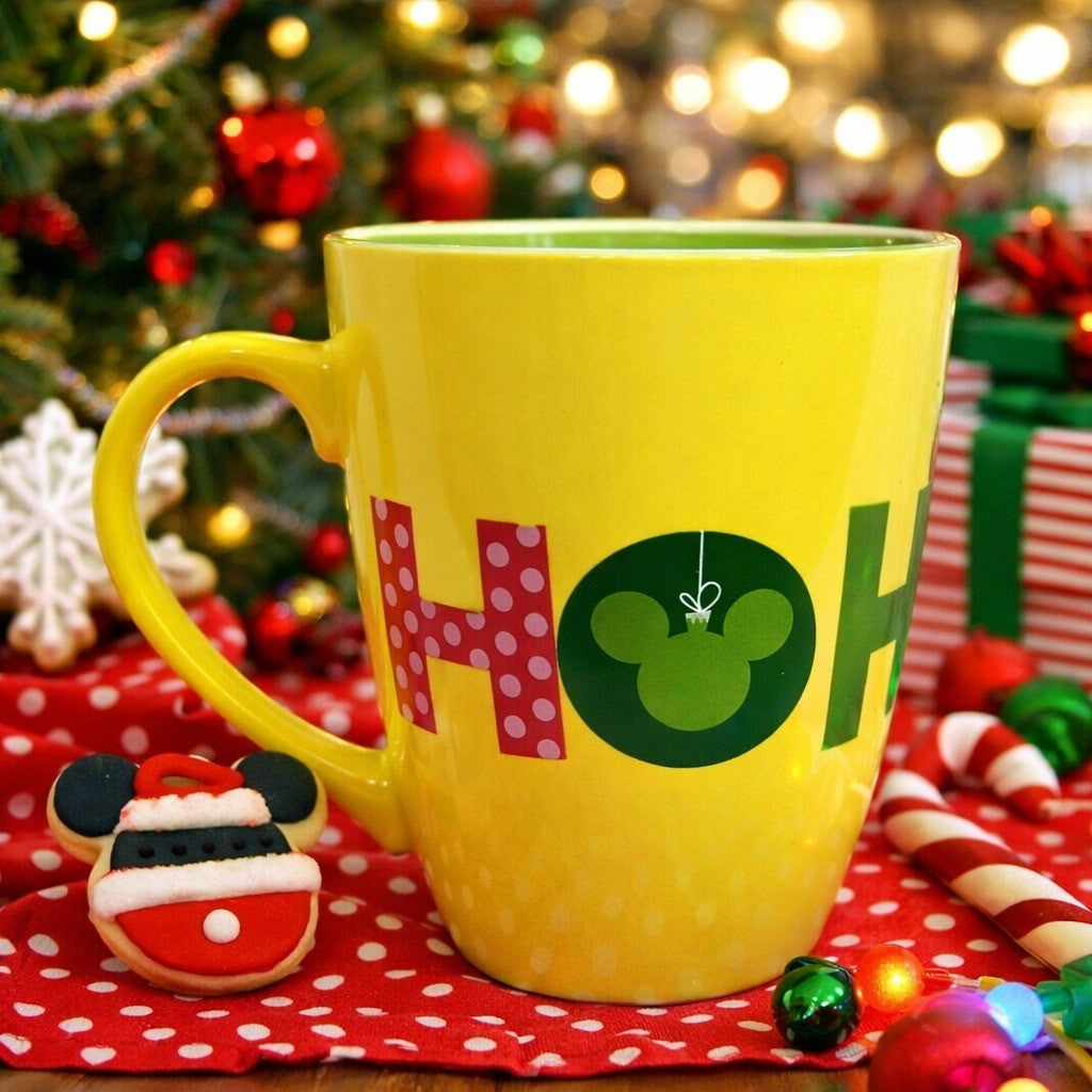 Disney Mickey Mouse Christmas Holiday Coffee Mug HO HO HO 12 oz Festive Cup