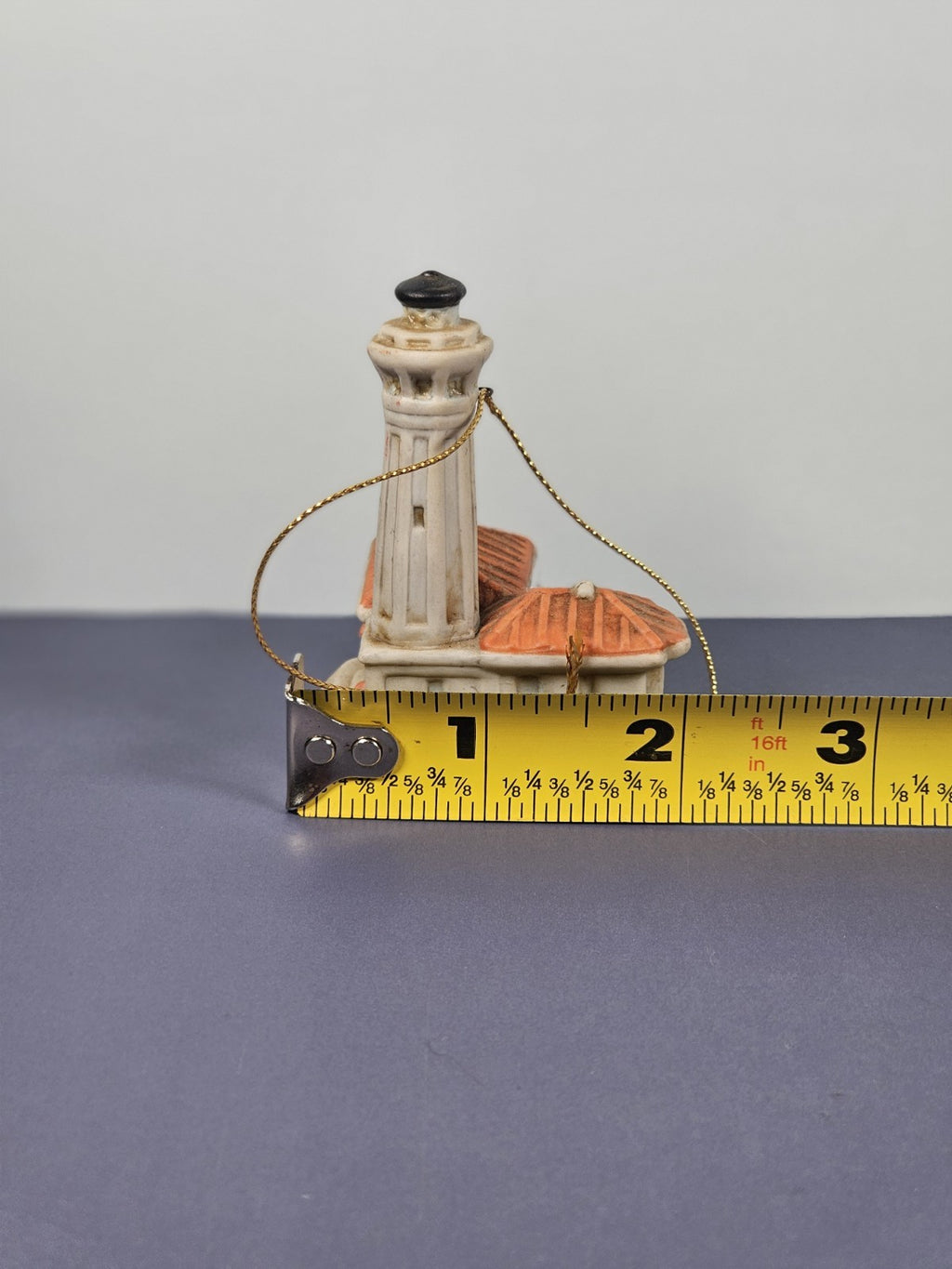 Lefton Alcatraz lighthouse hanging Christmas tree ornament 1998 12121