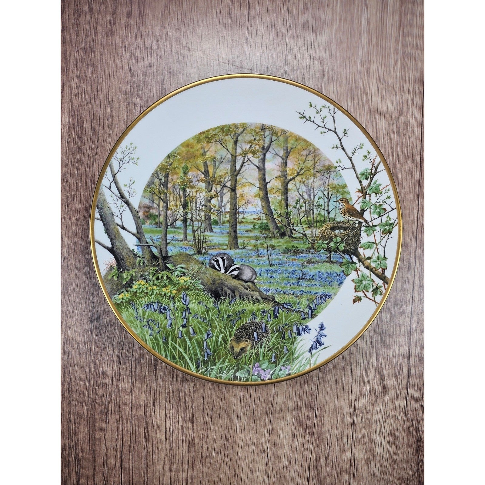 Vintage Franklin Porcelain Woodlands in April Plate by Peter Barrett 9 Inch