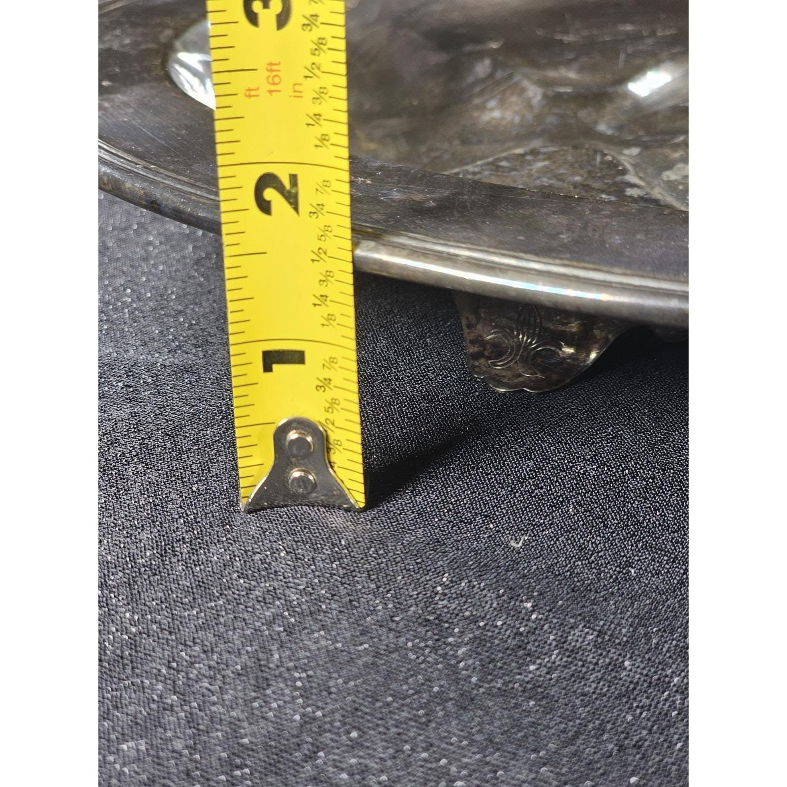 Vintage Silverplate Oval Platter 16"x11" with Well & Tree of Life Etch