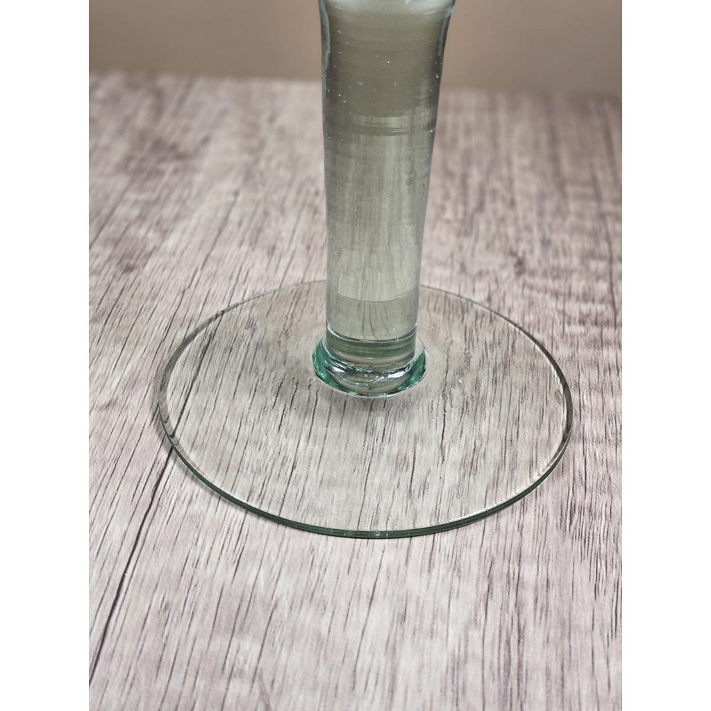 Vintage Glass Hurricane Candle Holder Pedestal Vase Clear Glass