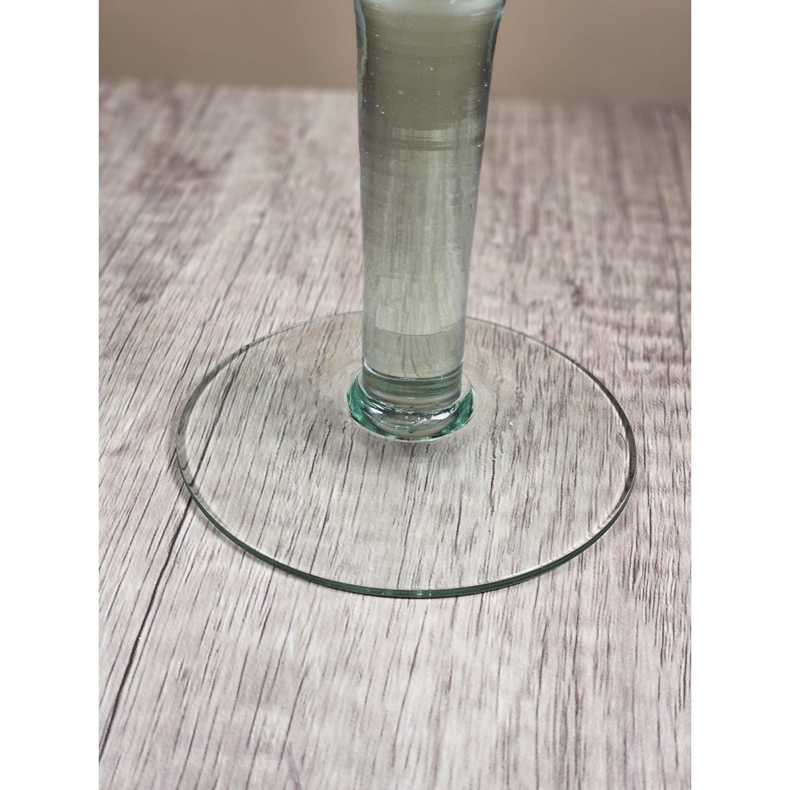 Vintage Glass Hurricane Candle Holder Pedestal Vase Clear Glass
