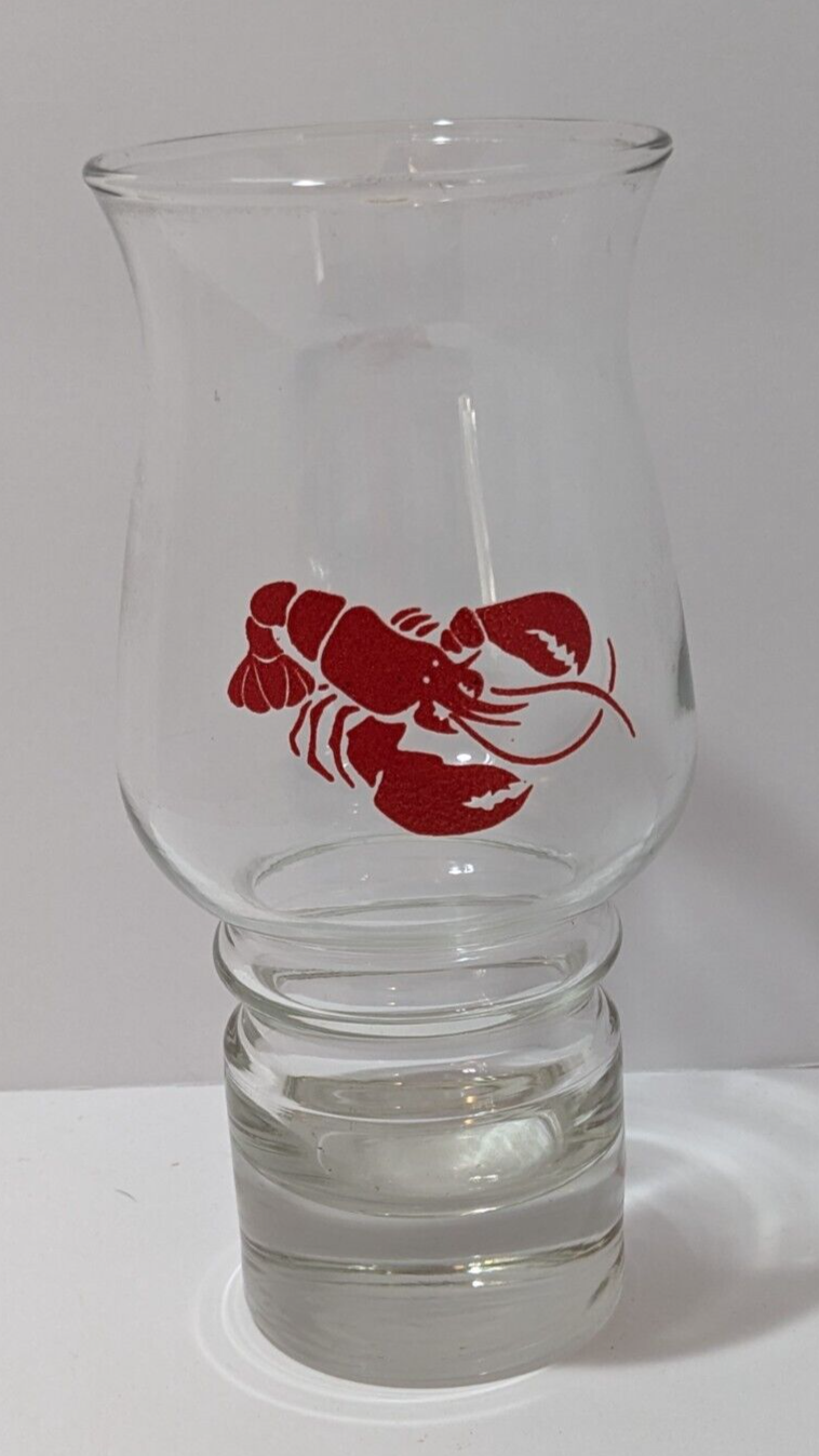 Vintage 1980s Red Lobster 7″ Hurricane Drinking Glass Libbey Nautical Barware