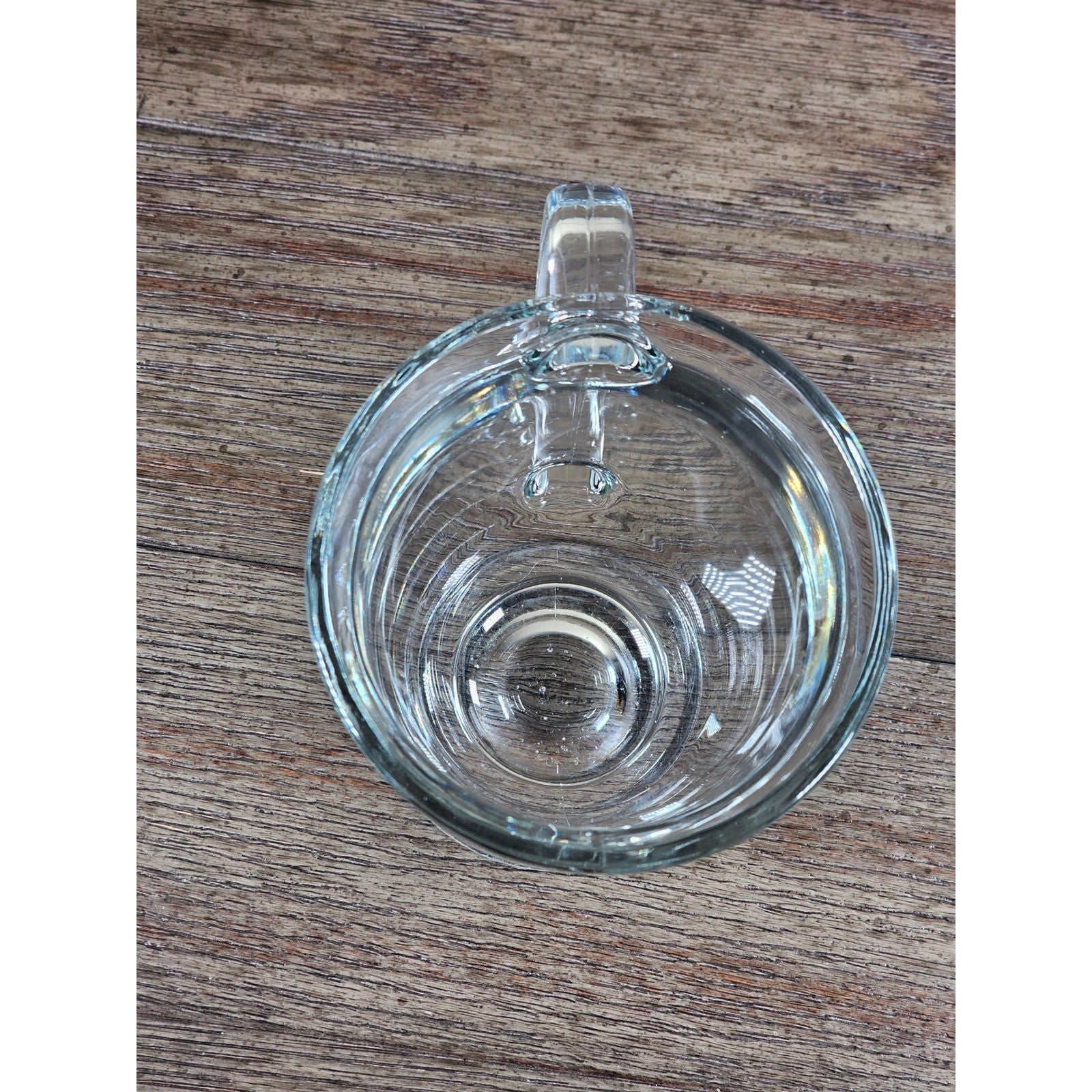 Vintage Clear Glass Pedestal Mug with Handle | Footed Coffee Cup