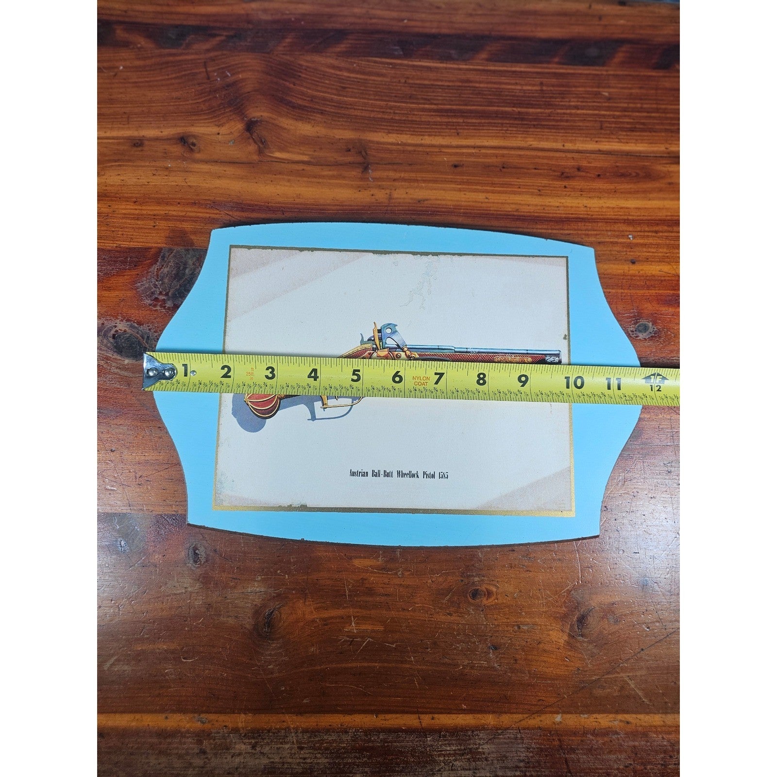 Vintage Firearms Illustration Wall Plaque – Austrian Wheellock Pistol 1655