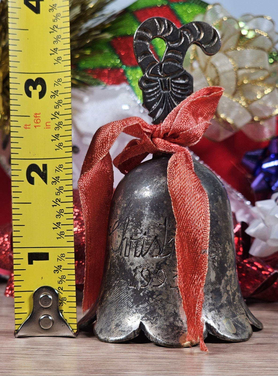 Vintage 1993 Silver Plated Engraved Christmas Bell – International Silver Co.