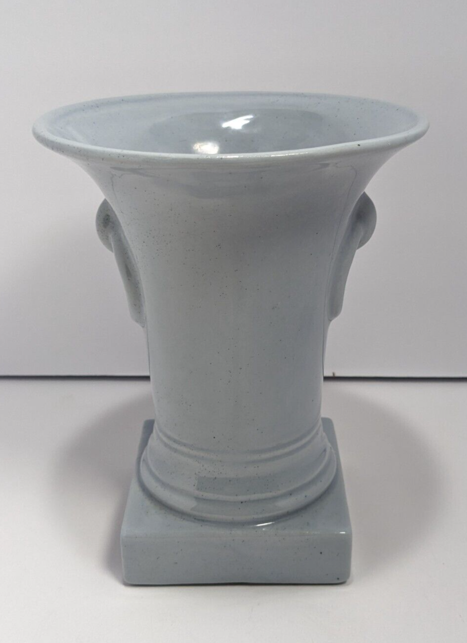 Vintage Pale Blue-Gray Urn-Style Vase Unmarked Ceramic Piece