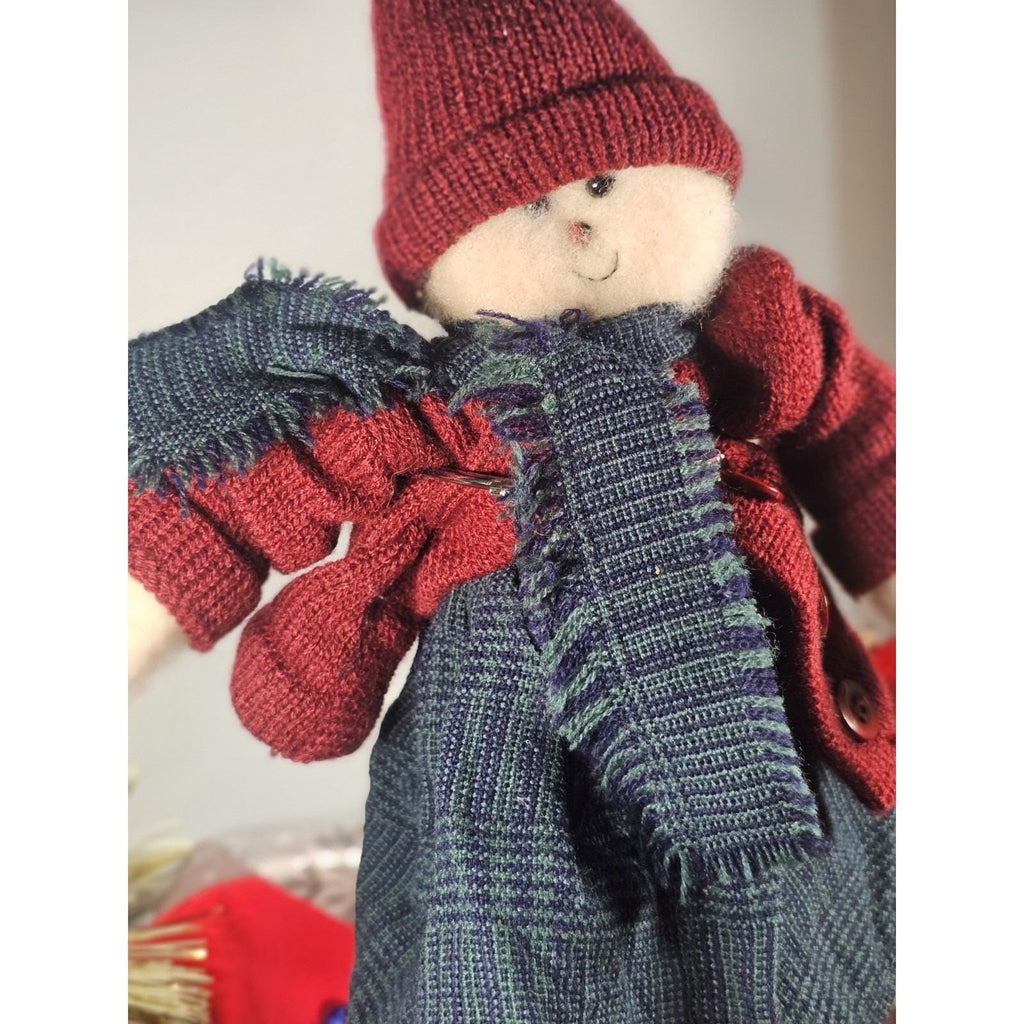 Vintage Snowman Plush Figure Crazy Mountain Imports 11 Inch