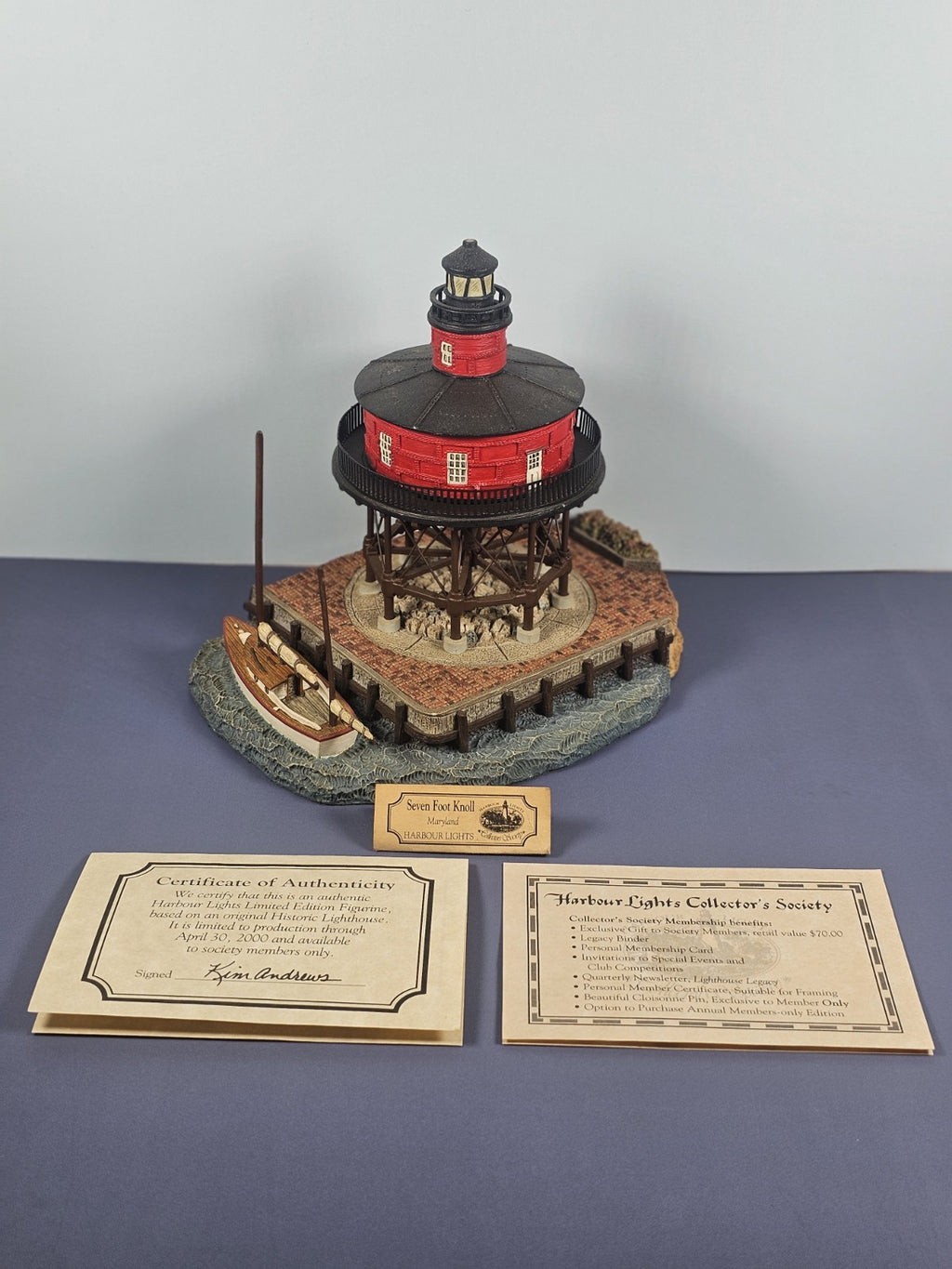Harbour Lights #521 Seven Foot Knoll Maryland 1999 Lighthouse Nautical Decor