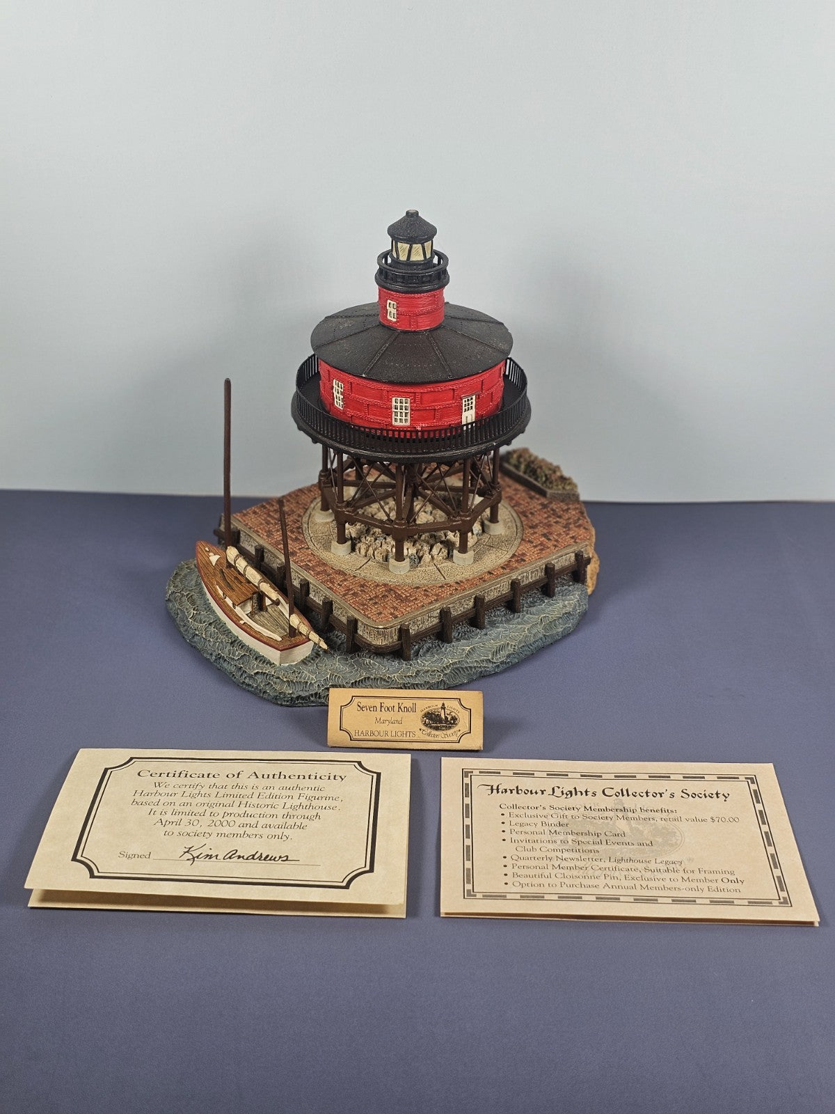 Harbour Lights #521 Seven Foot Knoll Maryland 1999 Lighthouse Nautical Decor