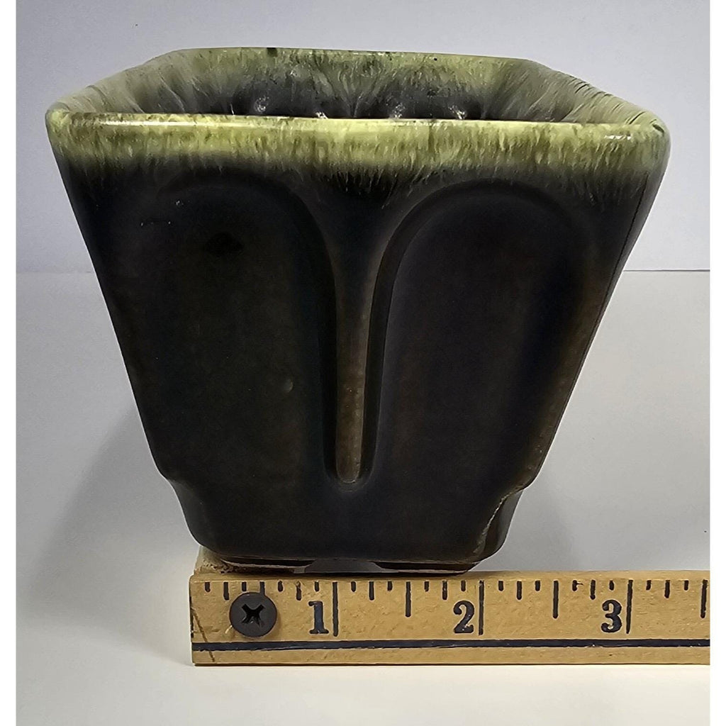 Vintage Hull USA F12 Planter Brown Green Drip Glaze Pottery