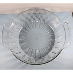 Vintage Clear Glass Handled Bowl Ribbed Glass Serving Bowl