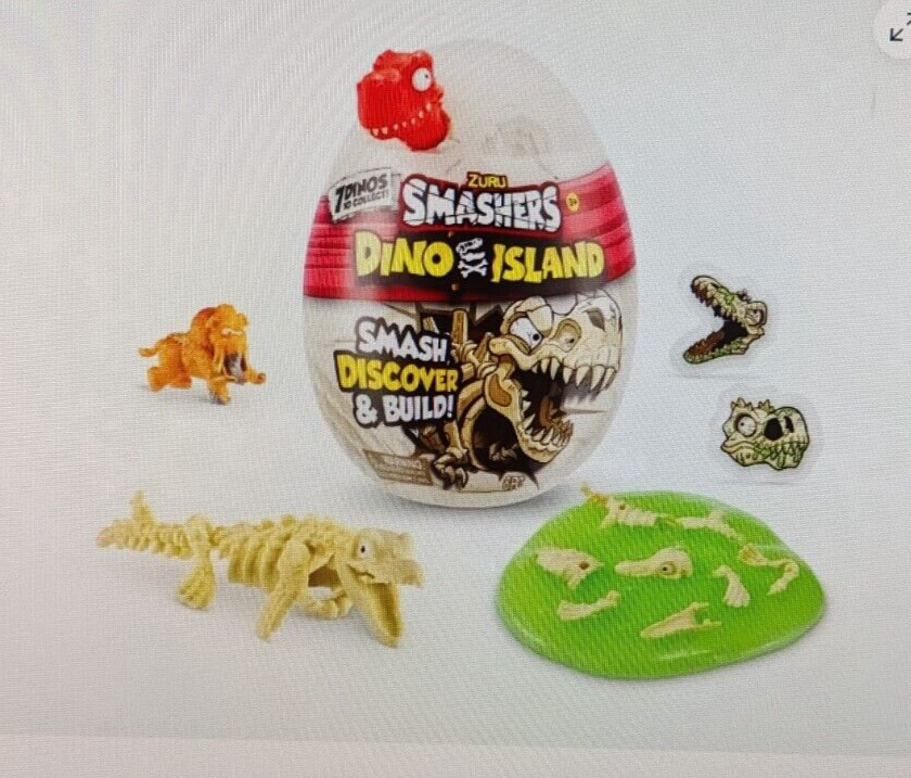 Zuru Smashers Dino Island Mystery Egg w/ Surprise Items-- Grey Dino