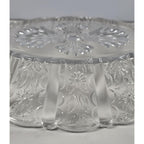Vintage Clear Glass Sunflower Pattern Oblong Serving Bowl 9"
