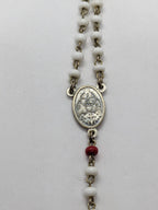 White and Red Beaded Childrens Rosary